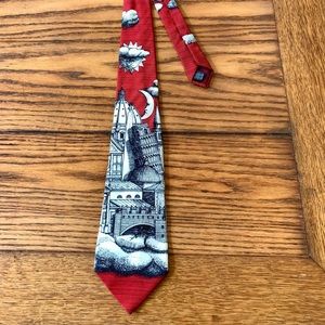 FORNASETTI SILK TIE, famous buildings of Italy,